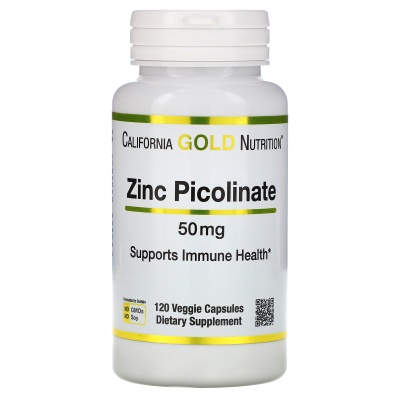 Витамины California Gold Nutrition Zinc Picolinate 50 мг 120 капсул