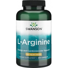 Л-Аргинин Swanson L-Arginine 500 mg 200 капсул