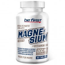 Витамины Be First Magnesium Bisglycinate chelate + B6 60 таблеток