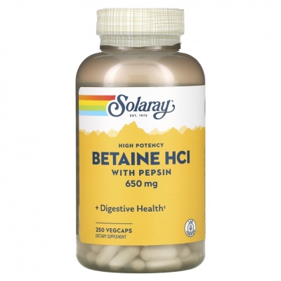  Solaray Betaine HCI with Pepsin 650  250 